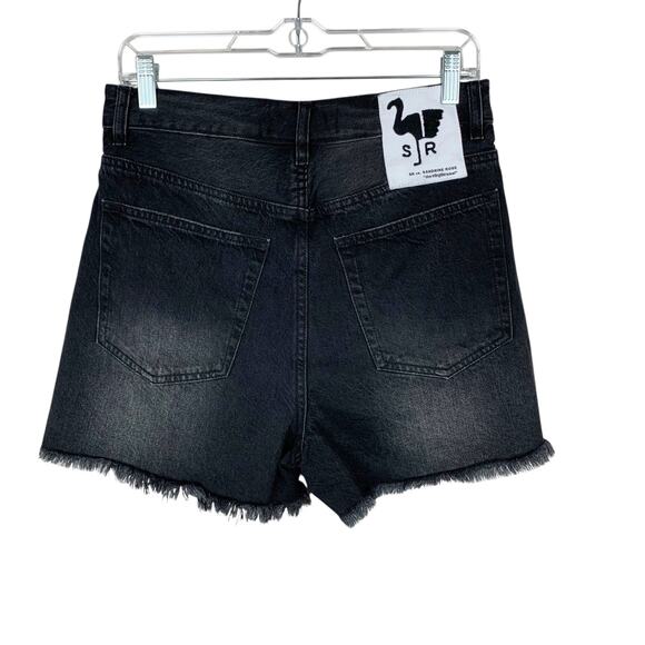 Sandrine Rose x Free People Jean Shorts Black High Rise Distressed Women's 26 - Picture 4 of 10